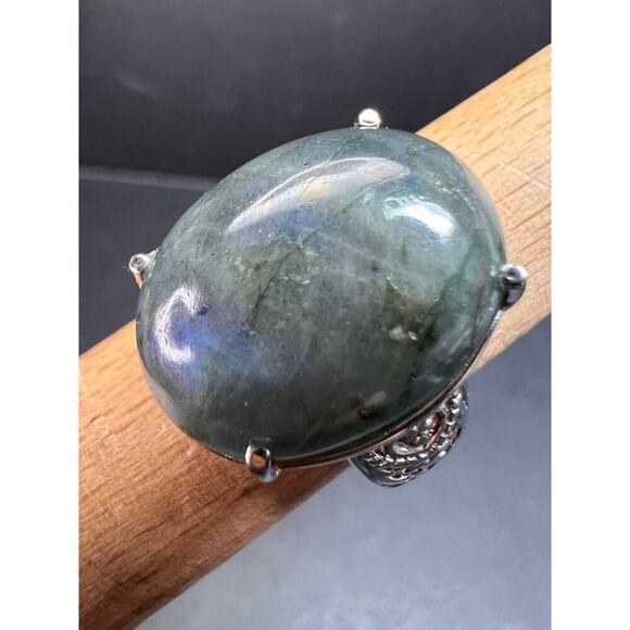 NEW Labradorite stainless steel ring size 7 - Picture 13 of 16